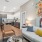living room with a couch table and coffee table