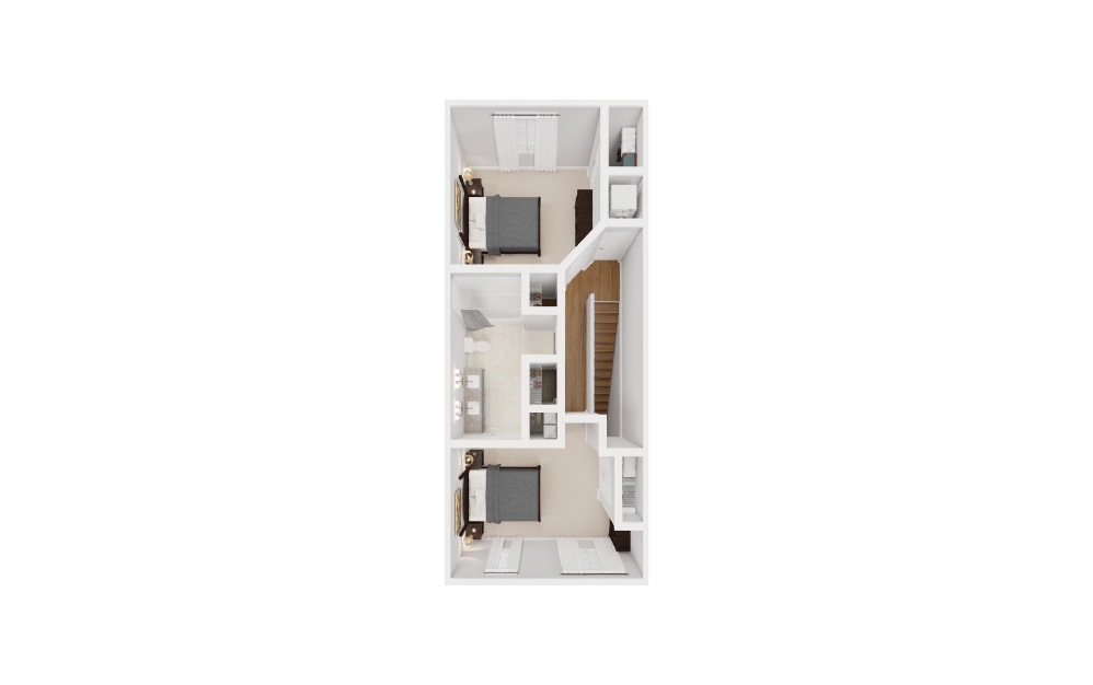 Anderson - 3 bedroom floorplan layout with 2 baths and 1833 square feet. (Floor 3)